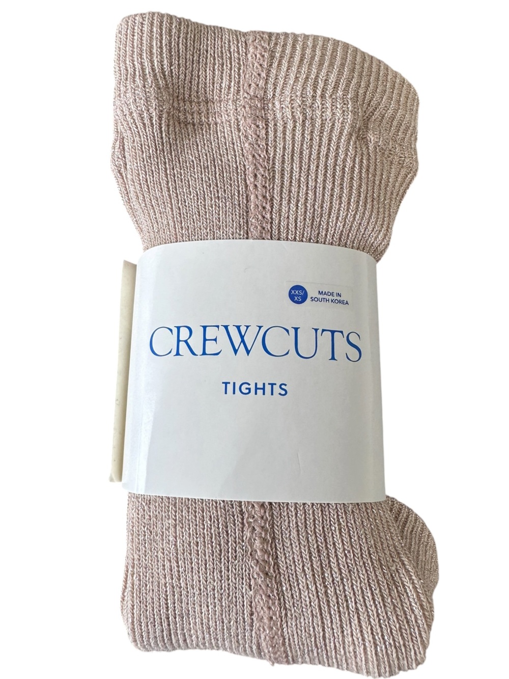 Crewcuts Girls Gold Lurex Shimmer Ribbed Tights Dressy Fancy Holidays  XXS/XS